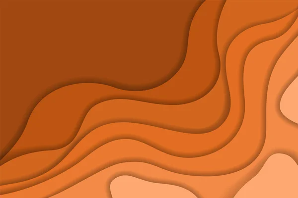 抽象橙色波浪剪纸背景 — 图库矢量图片