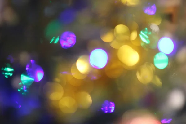 Luzes de Natal brilhantes azuis e laranja — Fotografia de Stock