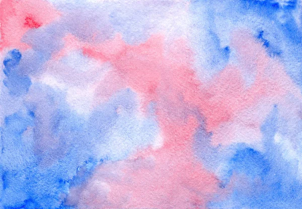 Expressieve blauwe en roze aquarel achtergrond — Stockfoto