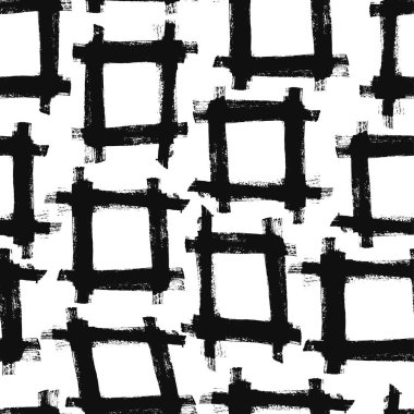 Mürekkep fırçası kareli Grunge deseni süs eşyası