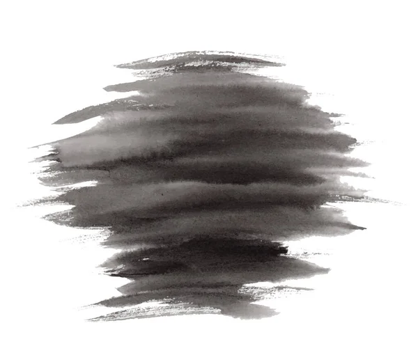 Encre noire rayée expressive ou tache d'aquarelle — Image vectorielle