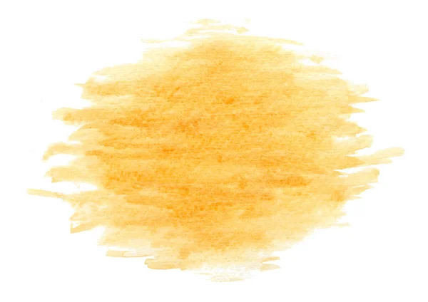 Tache d'aquarelle jaune et orange texturée lumineuse — Photo