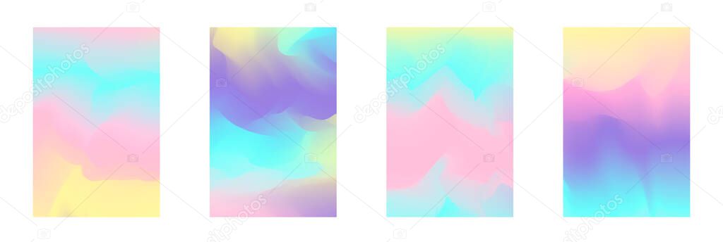 Tender abstract gradient colors backgrounds set