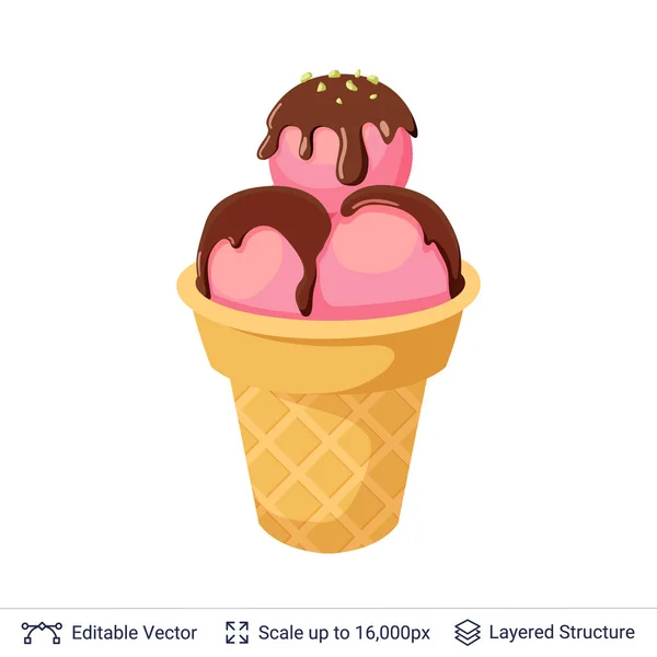 Zmrzlina, osvěžující dezert. — Stockový vektor
