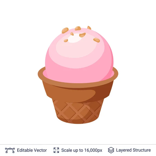 Crème glacée dessert rafraîchissant . — Image vectorielle