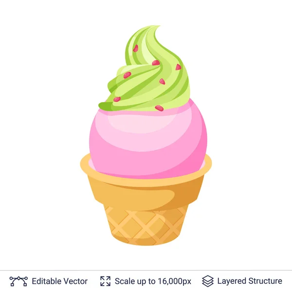 Crème glacée dessert rafraîchissant . — Image vectorielle
