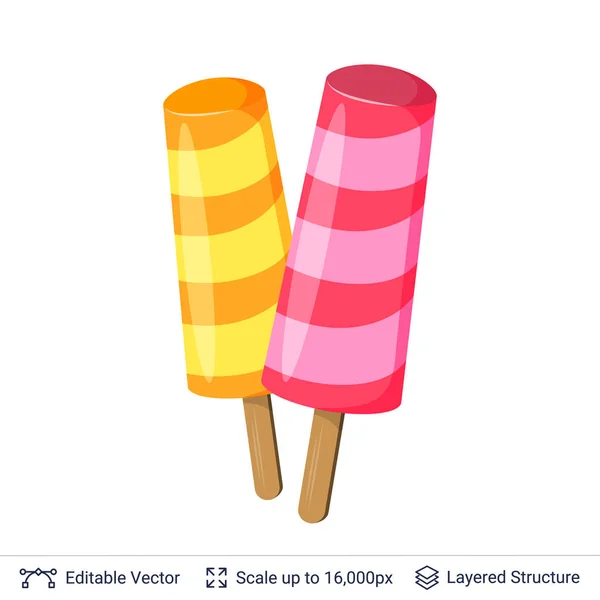 Ice cream uppfriskande dessert. — Stock vektor