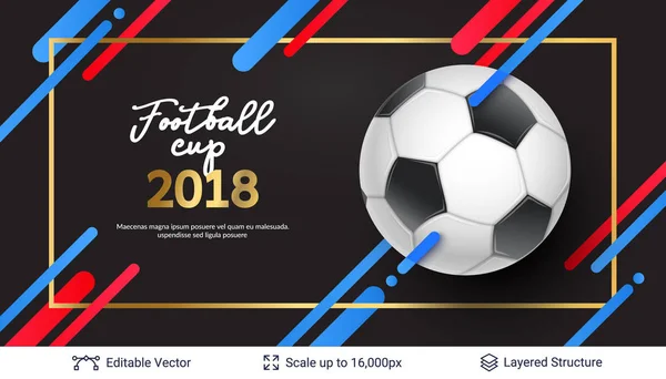 Coppa del Mondo FIFA 2018 Banner Concept . — Vettoriale Stock