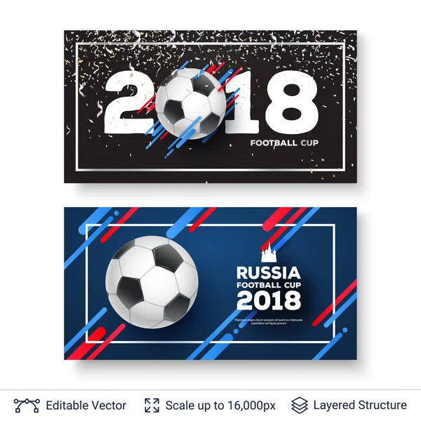 FIFA Παγκόσμιο Κύπελλο 2018 Banner έννοια. — Διανυσματικό Αρχείο