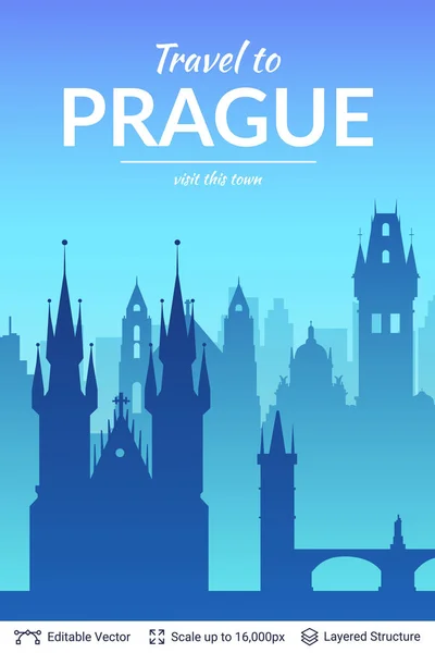 Paysage célèbre de Prague . — Image vectorielle