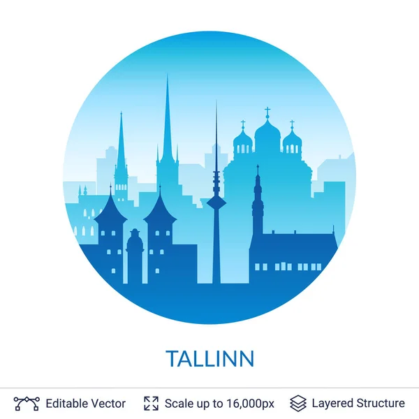 Tallinn ünlü city scape. — Stok Vektör