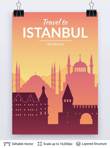 Istanbul ünlü city scape. — Stok Vektör