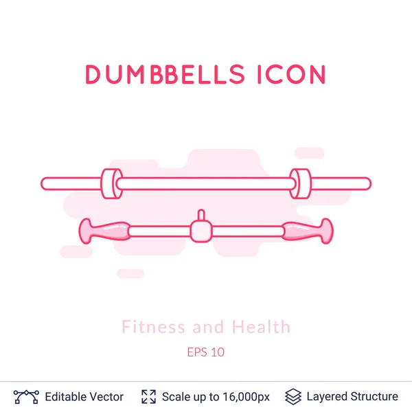 Ikon dumbbell diisolasi pada warna putih . - Stok Vektor