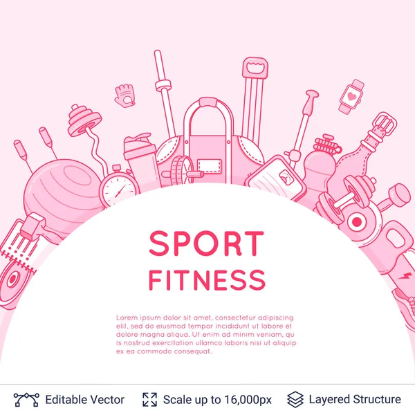 Sport e fitness background . — Vettoriale Stock
