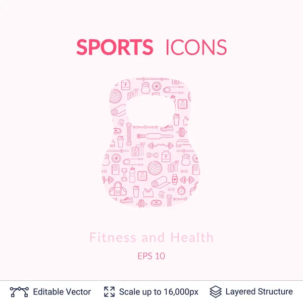 Deporte y fitness fondo . — Vector de stock