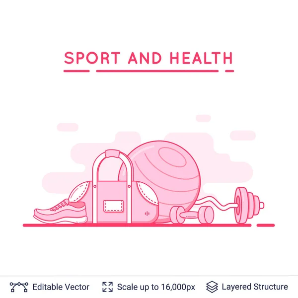 Sport und Fitness. — Stockvektor