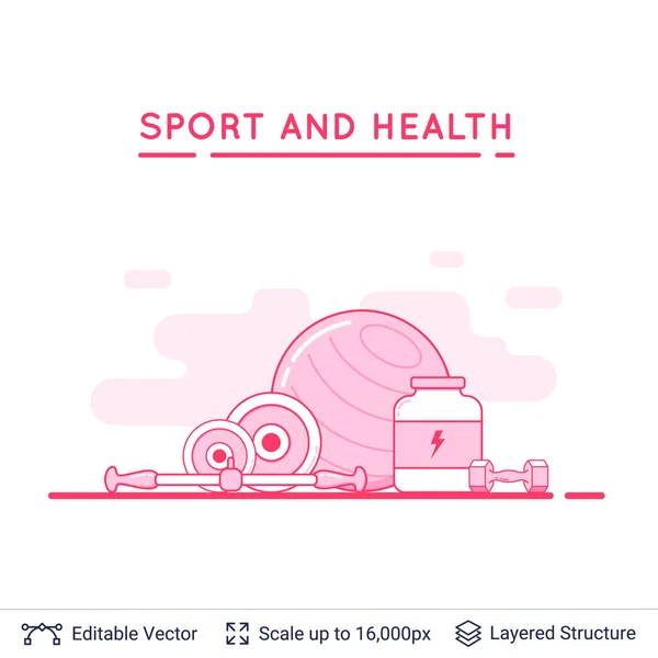 Sport and fitness background. — Stock Vector