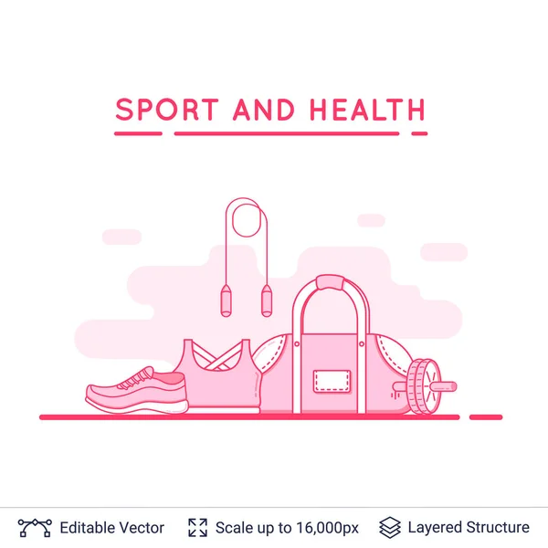 Sport and fitness background. — Stock Vector