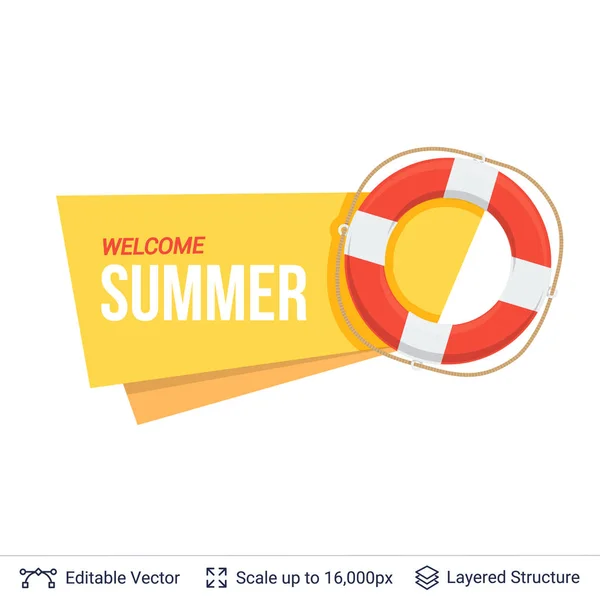 Summer badge isolated on white. — Stock Vector