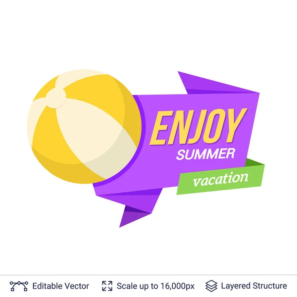 Summer badge isolated on white. — Stock Vector