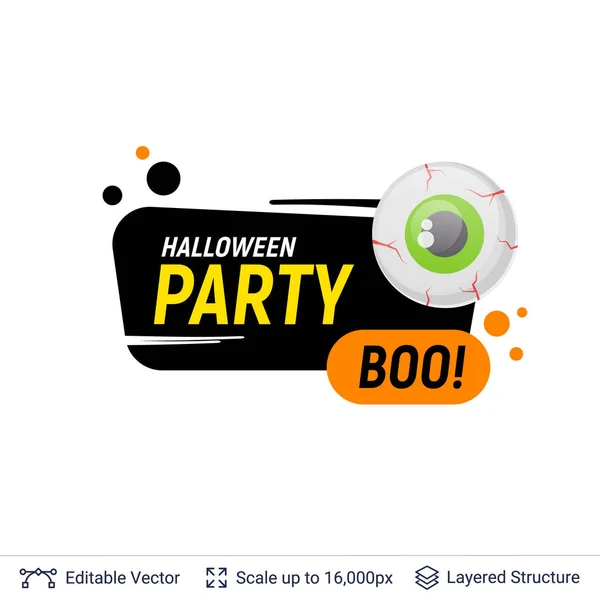 Ojo aterrador y texto de Halloween . — Vector de stock