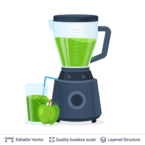 Vruchtensap Squeezer of Blender keuken apparaat. — Stockvector