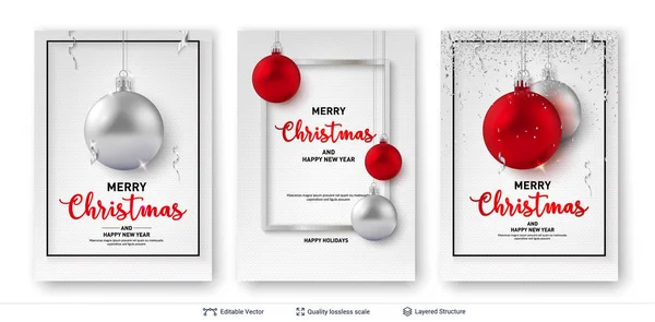 Set di modelli di banner per Natale e Capodanno . — Vettoriale Stock