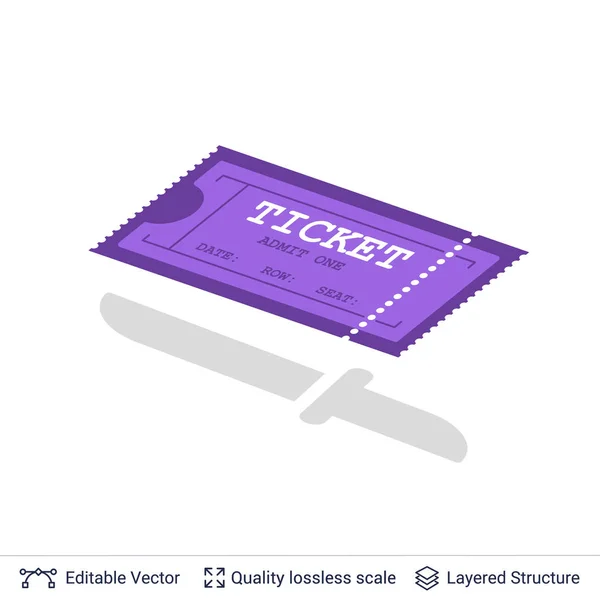 Bioscoop ingang ticket pictogram geïsoleerd op wit. — Stockvector