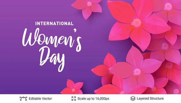 8 mars Womens Day card eller banner mall. — Stock vektor