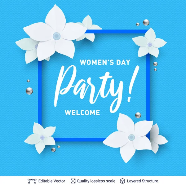8 mars Womens Day card eller banner mall. — Stock vektor