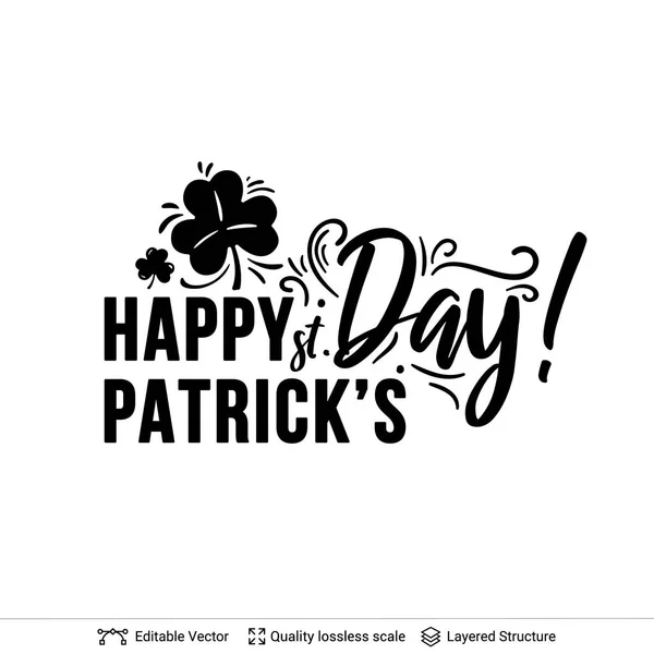 St. Patricks Day saudação composição de texto . — Vetor de Stock