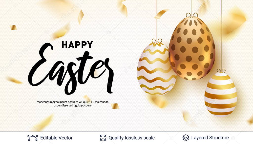 Easter holiday greeting card or banner template.