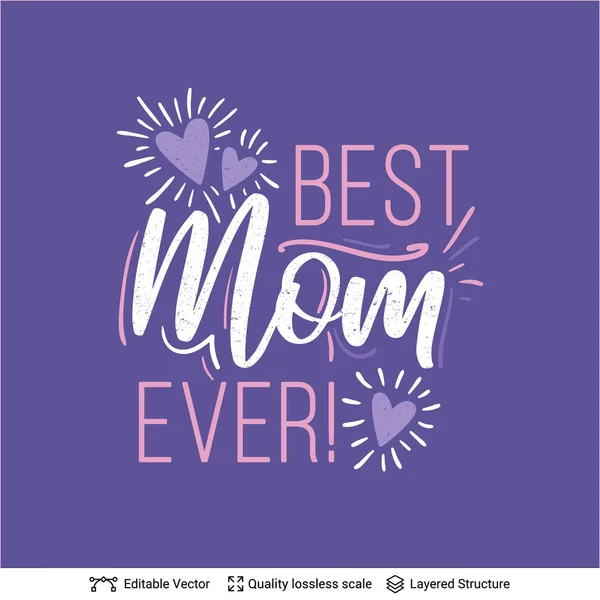 Beste Mama aller Zeiten - Muttertagsgrüßtext. — Stockvektor