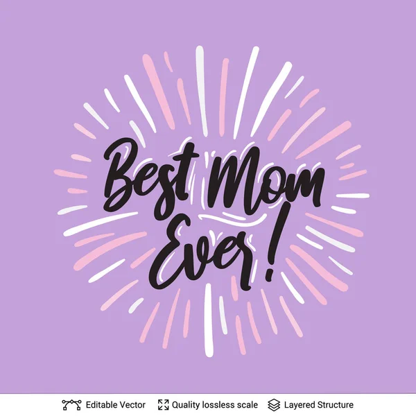 Beste Mama aller Zeiten - Muttertagsgrüßtext. — Stockvektor