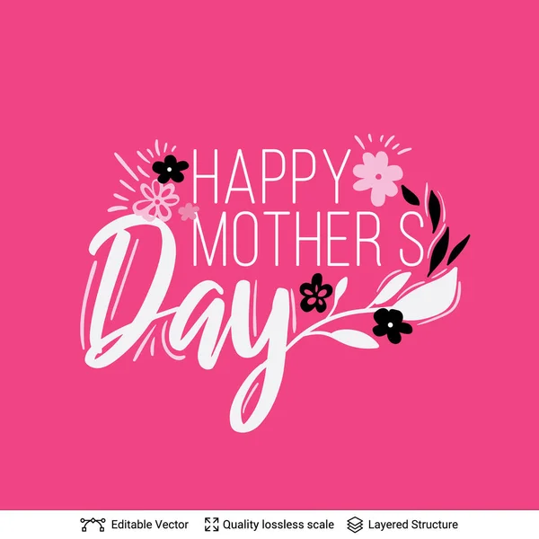 Blahopřání ke dni šťastné matky. — Stockový vektor