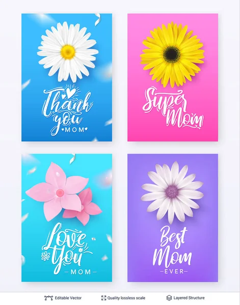 Set of banner templates for Mothers Day. — Stock Vector