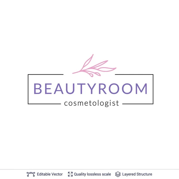 Salon ou salon de beauté design logo de cosmétologue . — Image vectorielle