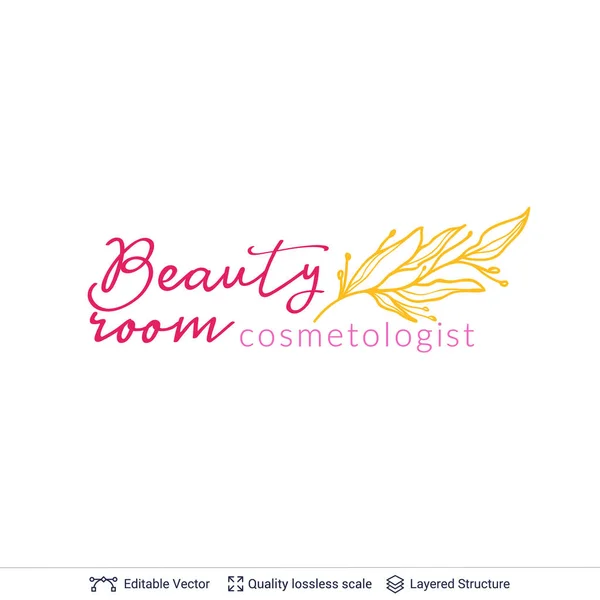 Beauty room or salon cosmetologist logo design. — Stock Vector