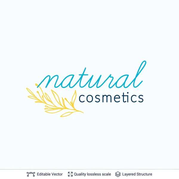 Schönheit Produkt Naturkosmetik Logo Design. — Stockvektor