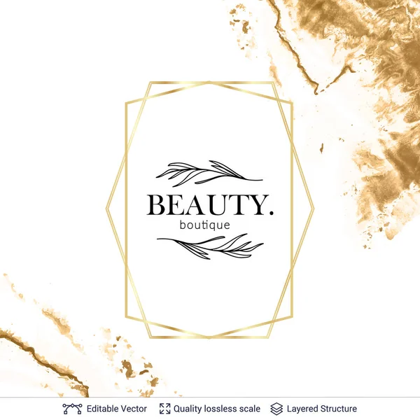 Beauty Spa φροντίδα κομμωτηρίου αισθητολόγος σχεδιασμός λογότυπο. — Διανυσματικό Αρχείο
