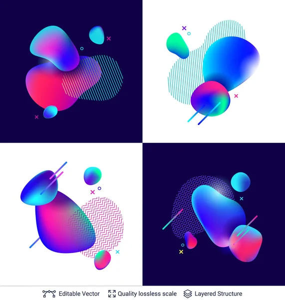 Compositions of organic flowing liquid shapes. — Stock Vector