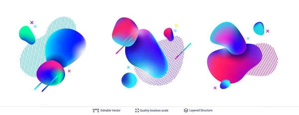 Compositions of organic flowing liquid shapes. — Stock Vector