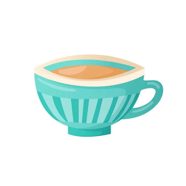 Xícara de chá com bebida isolada em branco . — Vetor de Stock