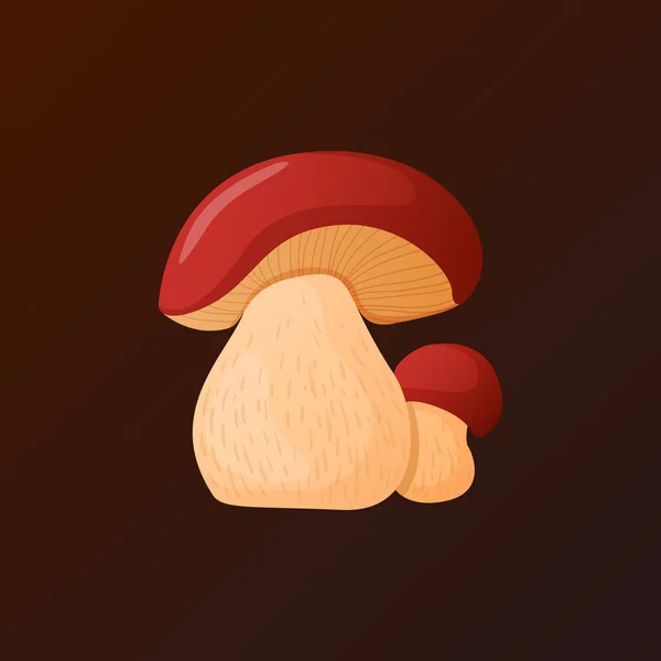 Autumn fall wild mushrooms cartoon design element. — Stock Vector