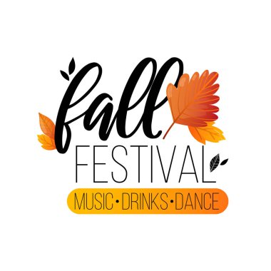 Sonbahar festivali beyaz izole metin ilan.