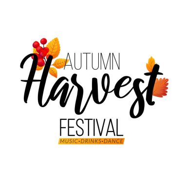 Sonbahar festivali beyaz izole metin ilan.