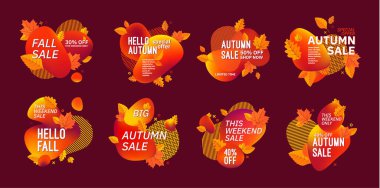 Sonbahar sonbahar sezonu soyut arka planlar kümesi.