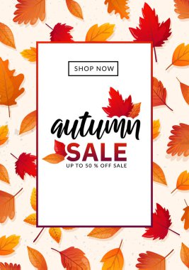 Sonbahar Sonbahar Sezonu Satış Reklam Afişi.