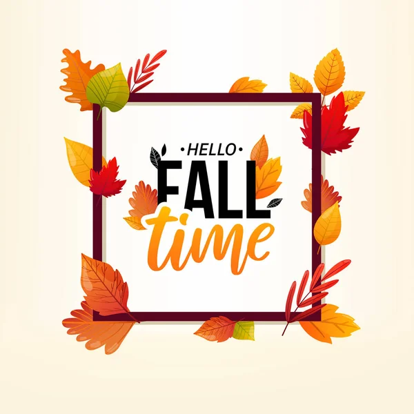 Boas-vindas Outono Outono Outono temporada cartaz . —  Vetores de Stock