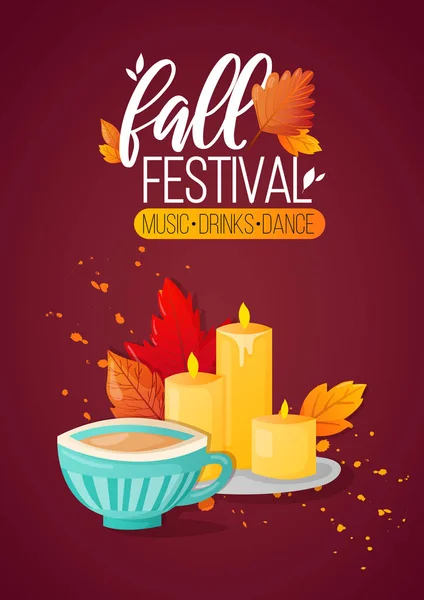 Autunno Autunno Stagione Festa Ad Poster . — Vettoriale Stock